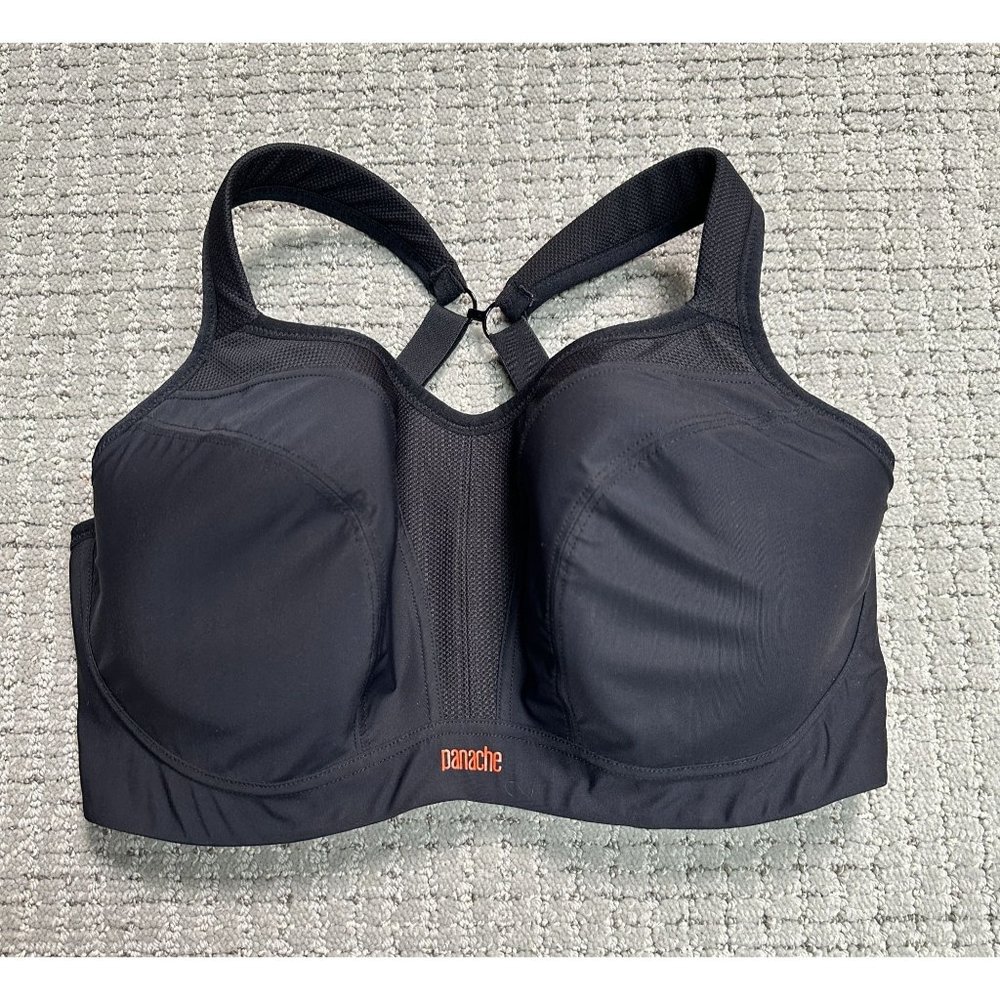 Panache Sports Bra Womens Underwire Convertible High Impact Black 32FF